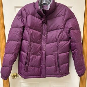L.L. Bean Women's Maroon Goose down Puffer Jacket